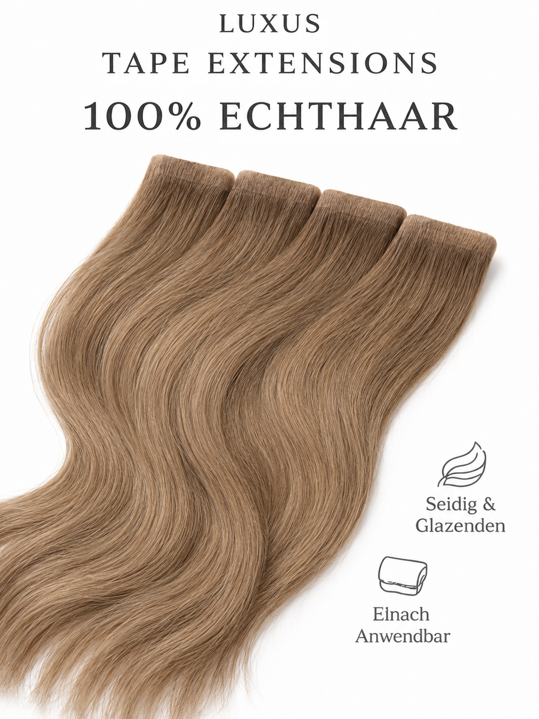 10 Tape Extensions aus Echthaar für Haarverlängerung