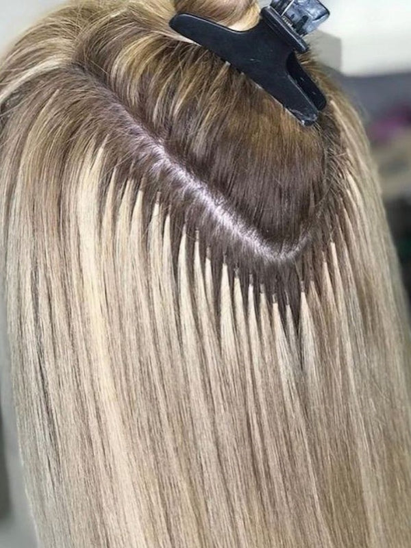 25  Extensions aus Echthaar für Haarverlängerung mit flachen Bondings 1 g