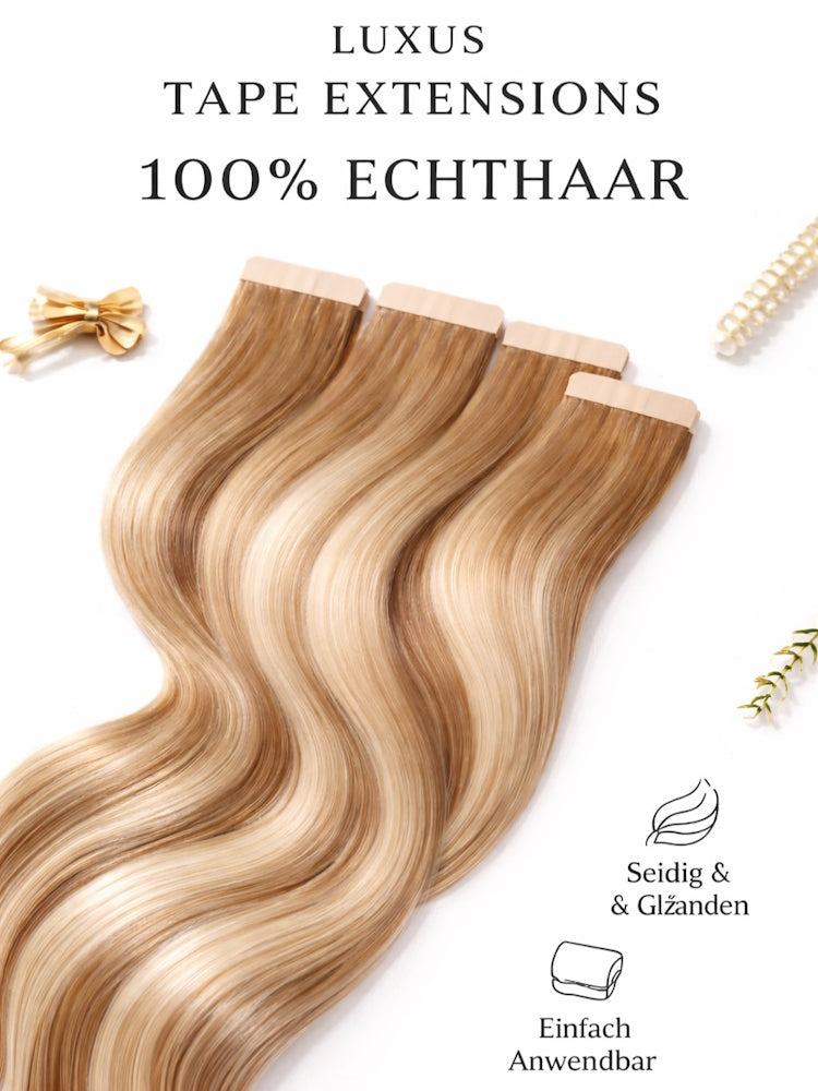 10 Tape Extensions aus Echthaar für Haarverlängerung